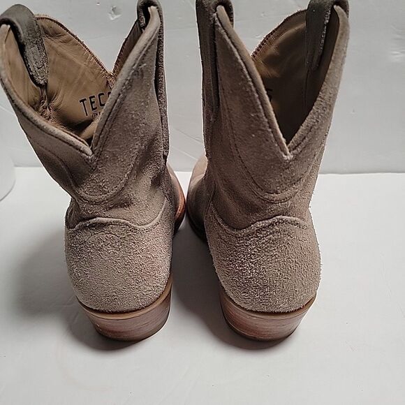 Tecovas The LUCY Suede Calfskin Cowgirl Bootie Women Size 8 B  Granite Beige - Picture 4 of 7